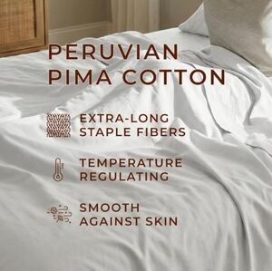 Peru Pima 600 Thread Count Thermoregulating Sateen California King Sheet Set